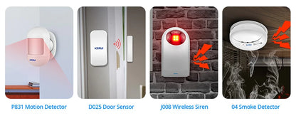 KERUI W181 Alarm System for Home WIFI GSM Alarm Support Alexa Tuya Smart Motion Sensor Door Sensor Detector Siren RFID