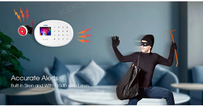 Zestaw alarmowy KERUI W204 4G GSM WIFI Tuya Smart Home Alarm Współpraca z Alexą Asystentem Google Kamera bezpieczeństwa Czujnik ruchu