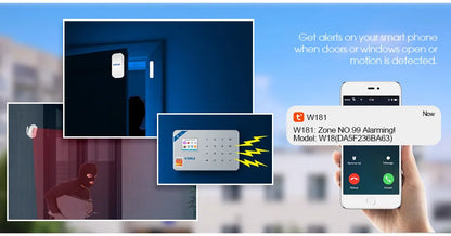 KERUI W181 System alarmowy WIFI GSM Tuya Smart APP Wsparcie Alexa Alarm bezpieczeństwa domowego Czujnik ruchu Czujnik okna i drzwi Przewodowa syrena