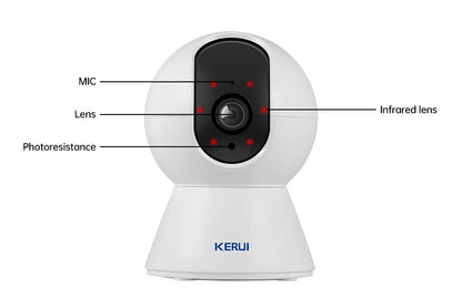 KERUI Indoor 4K HD Tuya Smart WiFi Kamera IP Bezprzewodowa 5MP 8MP Kamera do monitoringu domowego CCTV z bocznymi uchwytami