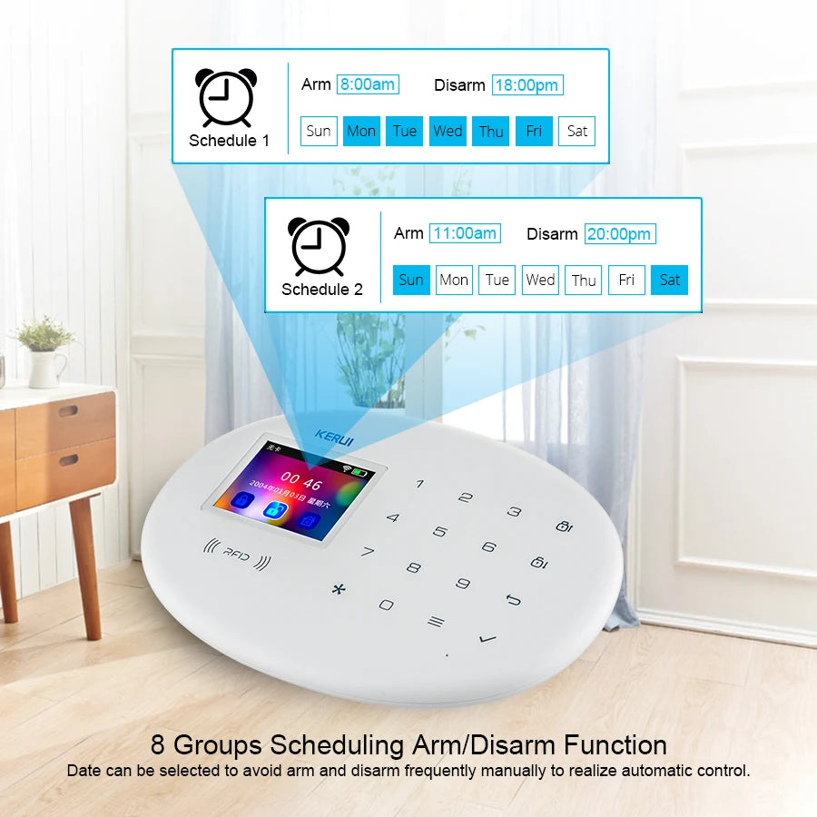 System alarmowy KERUI W204 4G Bezprzewodowy panel alarmowy do domu Tuya Smart Home Współpraca z czujnikiem otwierania drzwi Alexa Czujnik ruchu