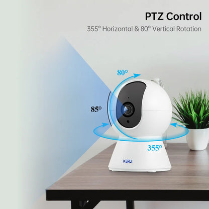 KERUI Indoor 4K HD Tuya Smart WiFi Kamera IP Bezprzewodowa 5MP 8MP Kamera do monitoringu domowego CCTV z bocznymi uchwytami