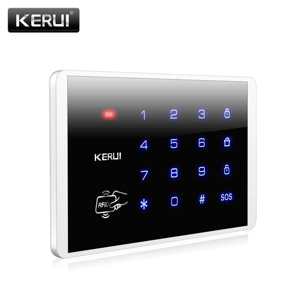 KERUI K16 433MHz bezprzewodowa klawiatura dotykowa RFID do W181 W184 W202 W204 GSM WIFI system alarmowy do domu