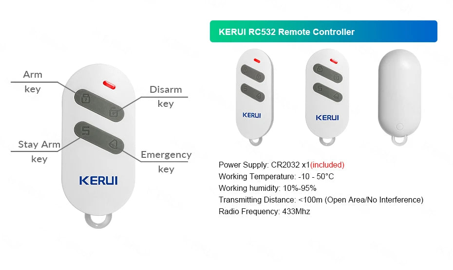 KERUI W181 System alarmowy WIFI GSM Tuya Smart APP Wsparcie Alexa Alarm bezpieczeństwa domowego Czujnik ruchu Czujnik okna i drzwi Przewodowa syrena