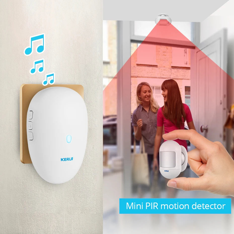 KERUI M521 Wireless Doorbell Outdoor 57 Song 300M Range Smart Home Door Bell Chime Ring 433MHz Waterproof Button Plug and Play