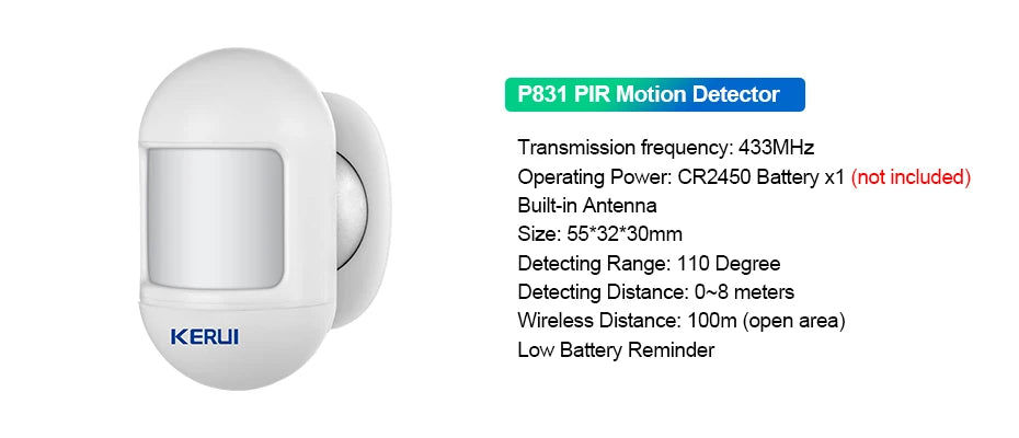 KERUI W181 Tuya Bezprzewodowy domowy alarm WIFI GSM Bezpieczeństwo domowe z czujnikiem ruchu System alarmowy antywłamaniowy Wsparcie Alexa i Google