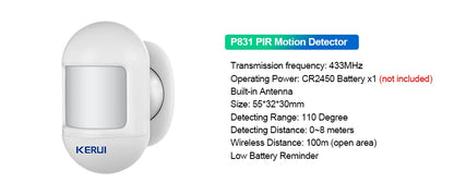 KERUI W181 Tuya Bezprzewodowy domowy alarm WIFI GSM Bezpieczeństwo domowe z czujnikiem ruchu System alarmowy antywłamaniowy Wsparcie Alexa i Google