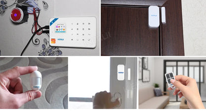 KERUI W181 Alarm System for Home WIFI GSM Alarm Support Alexa Tuya Smart Motion Sensor Door Sensor Detector Siren RFID