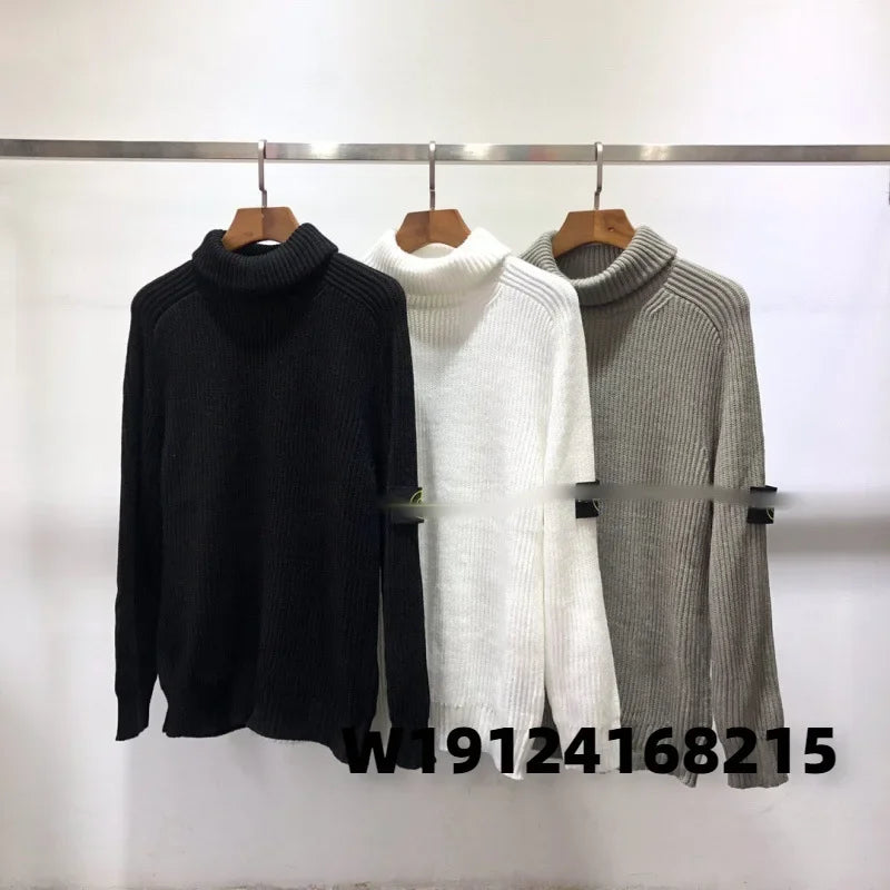 Basic Polo/Turtle Neck Knit Sweater Loose Fit Wide Range Of Sizes Multicolor Options For Men And Women High Street Style