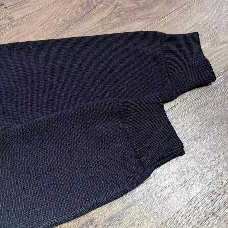 Knd Warmround Neck Męski Sweter Modny Luźny Luźny Dzianinowy Top Uniwersalny Dla Mężczyzn I Kobiet Modna Marka