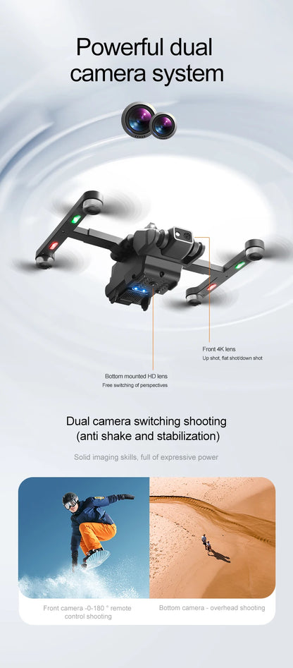 RG700 GPS Drone 8K Professional HD Dual Camera 5G Wifi Omijanie przeszkód Bezszczotkowy składany quadrocopter RC Odległość 2KM Drony