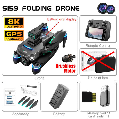 2024 New S159 Drone Professional 8k Camera Four-Axis Aerial Photography with Screen Remote Control 5G WIFI GPS FPV Dron RC 5000M