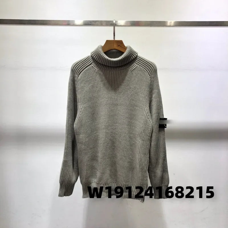 Basic Polo/Turtle Neck Knit Sweater Loose Fit Wide Range Of Sizes Multicolor Options For Men And Women High Street Style