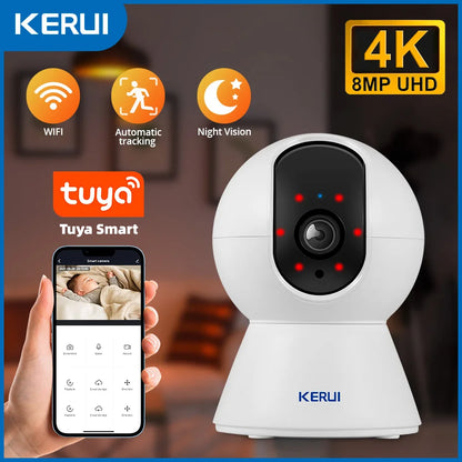 KERUI 5MP 4K Tuya Smart Mini WiFi Kamera IP Wewnętrzna Bezprzewodowa Bezpieczeństwo Domu AI Wykrywanie Człowieka Kamera Monitoringowa Automatyczne Śledzenie