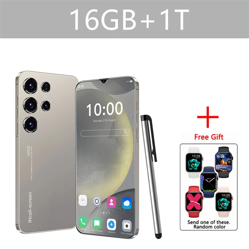 Oryginalny S24 Ultra Smartphone 5G 7.0 HD 16G+1T Android 14 Telefon komórkowy Dual Sim Face Unlocked Telefon komórkowy Telefony komórkowe Telefon