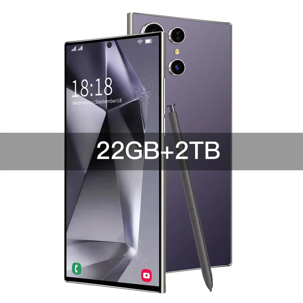 2025 New Original Global Version Mobile phone S24 Ultra smartphone 5g 7.3inch HD 16G+1T 7800mAh Face unlocked 108MP Camera