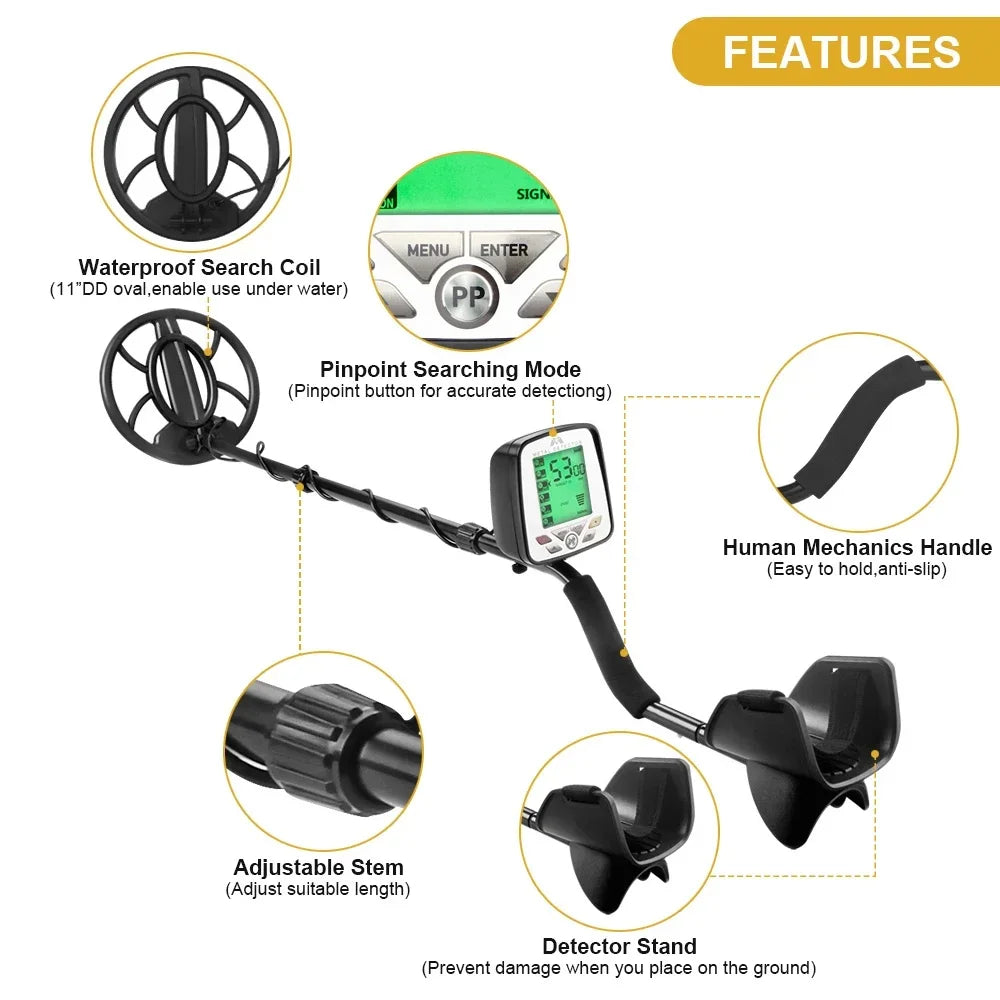 MD-5032 Newest Metal Detector Metal Detecting Pinpoint Waterproof Search Coil High Performance Underground Treasure Hunter