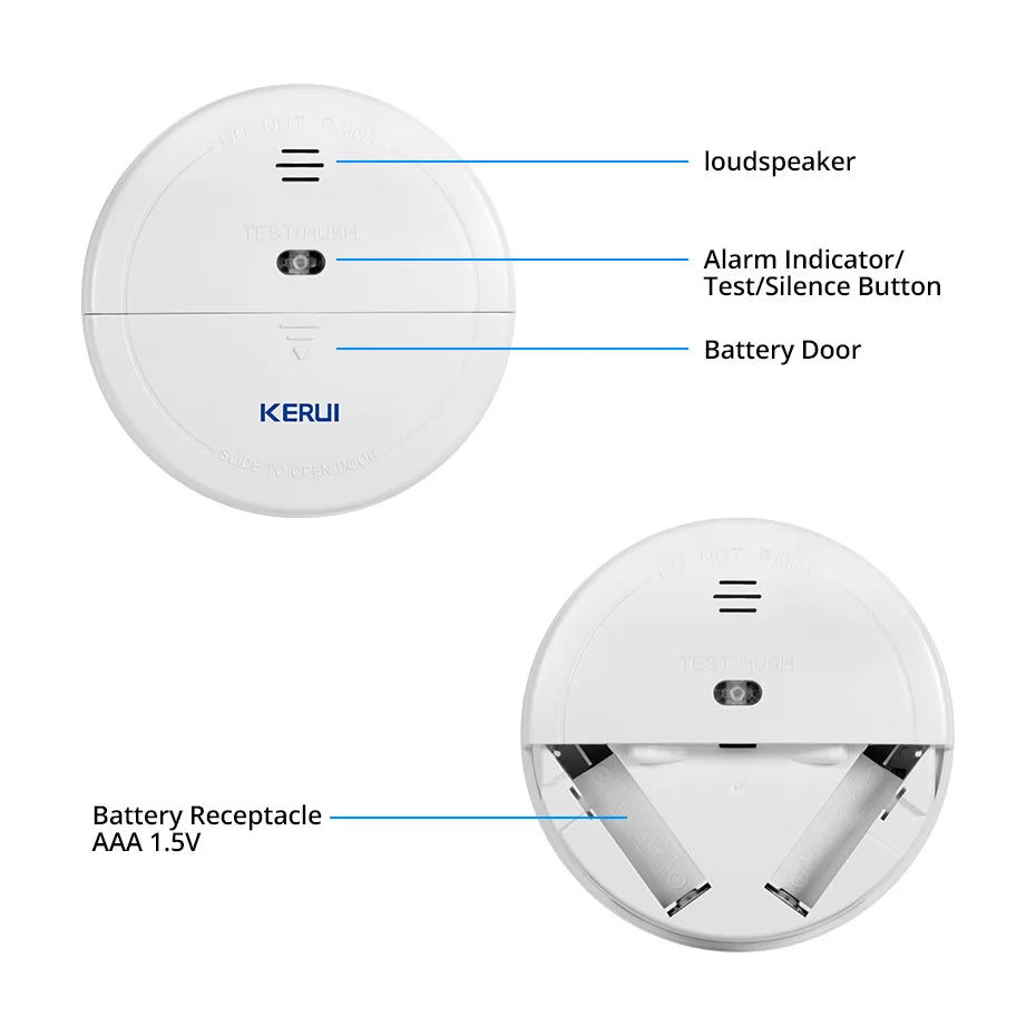 KERUI 5/10pcs 433MHZ Wireless Home Fire Smoke Sensor Detector Security Work With GSM Wifi Alarm System