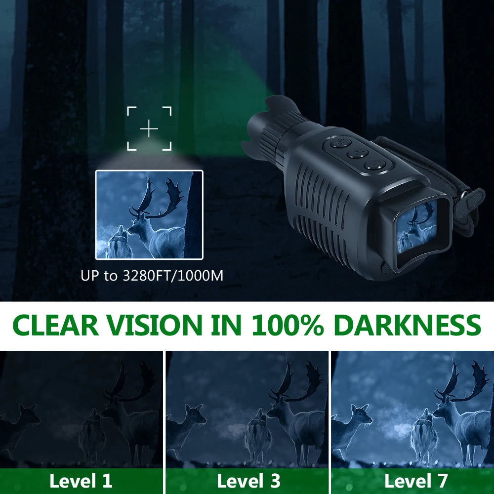 Monocular Night Vision Device 1080P HD Infrared Camera 5X Digital Light Zoom Hunting Telescope Outdoor Search Full Darkness 300m