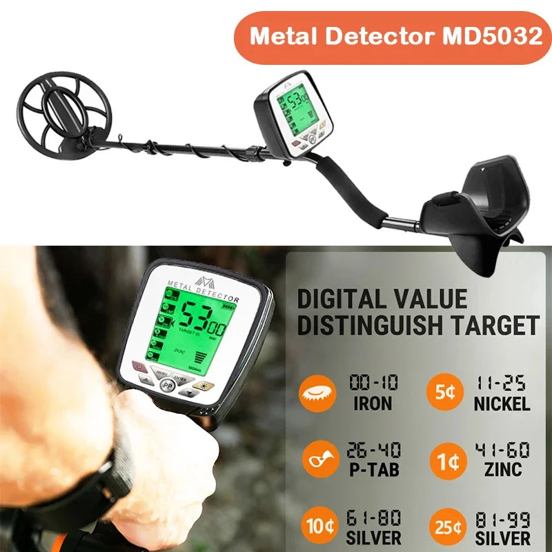 MD-5032 Newest Metal Detector Metal Detecting Pinpoint Waterproof Search Coil High Performance Underground Treasure Hunter