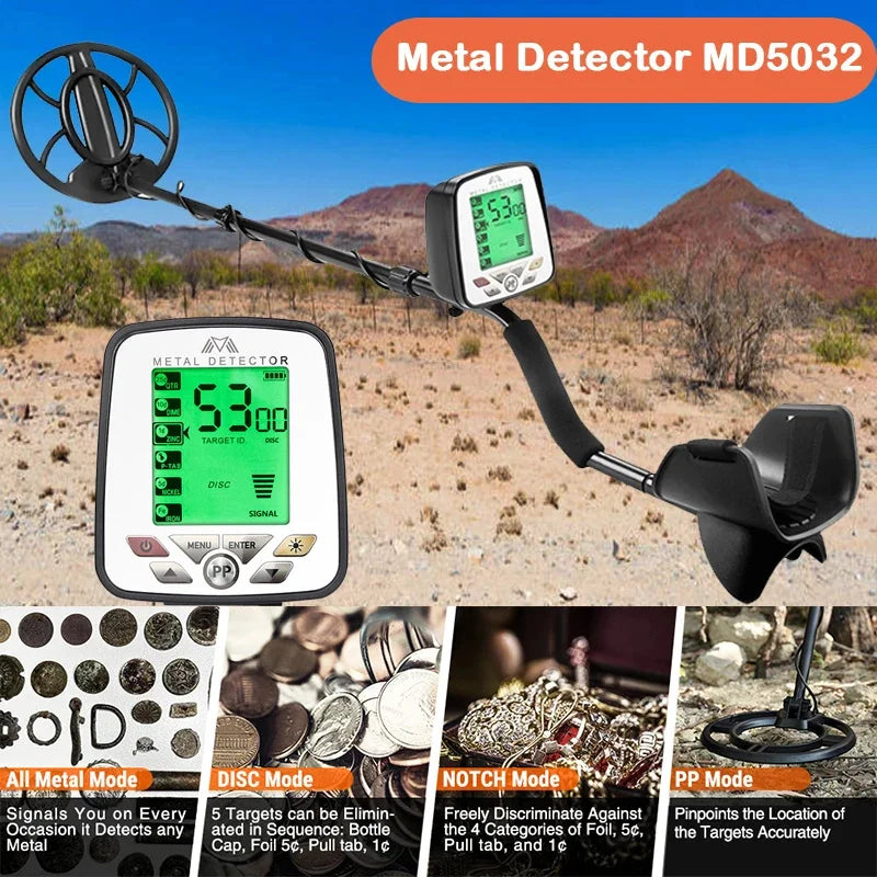 MD-5032 Newest Metal Detector Metal Detecting Pinpoint Waterproof Search Coil High Performance Underground Treasure Hunter