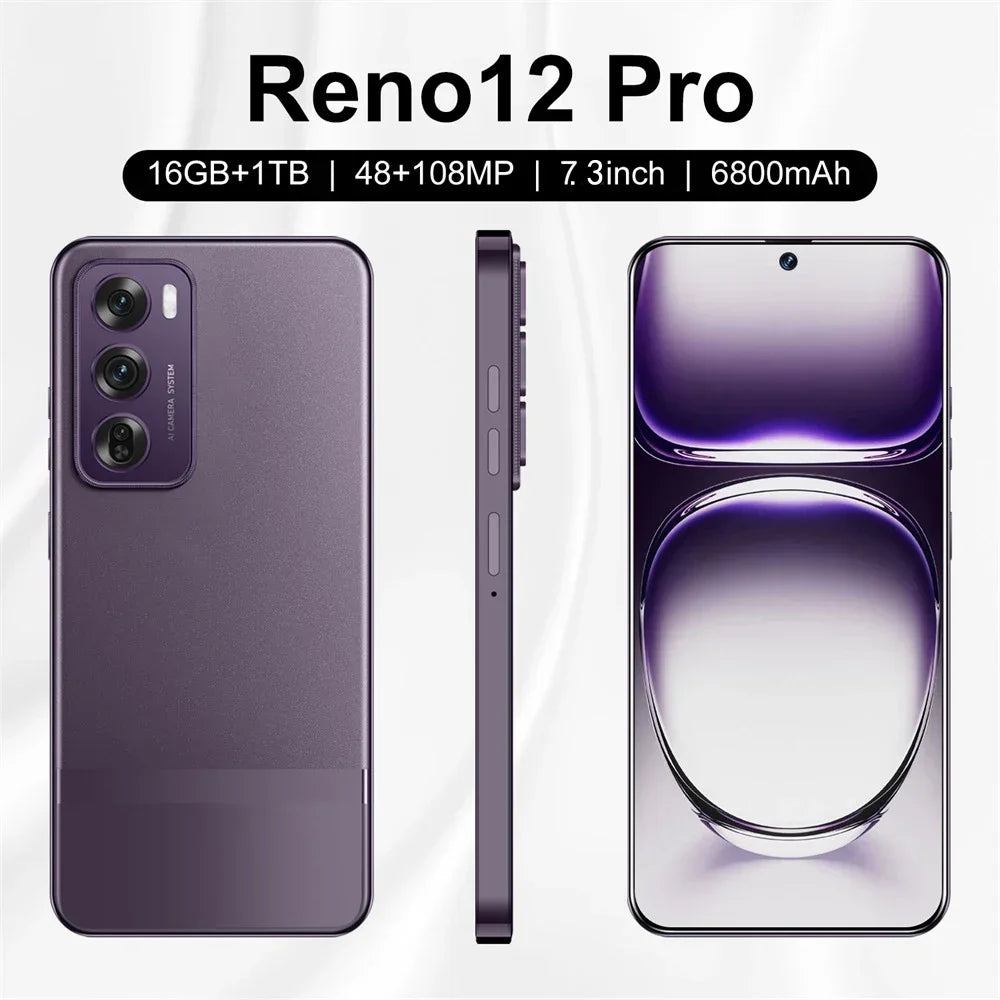 Cellphones Reno12 Pro Global Version Smartphone 7.3inch Original Snapdragon8 gen3 Cell Phone 5G Android 14 Smart Mobile Phones