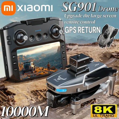 Xiaomi NOWY SG901 MAX GPS Dron Profesjonalny 8K Powietrzny Omijanie Przeszkód Z Dużym Ekranem Zdalnego Sterowania Składany Bezszczotkowy Dron