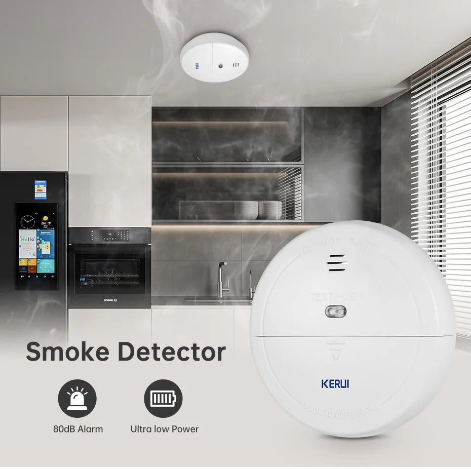 KERUI 5/10pcs 433MHZ Wireless Home Fire Smoke Sensor Detector Security Work With GSM Wifi Alarm System