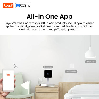 Tuya Smart 1080p Wi-Fi Smart Home Security Camera 2MP, HD,Real-time APP Alerts, 2-Way Audio, with Motion Tracking for Baby & Pet