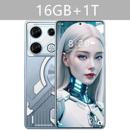 Telefony komórkowe GT10 Pro Smartfon 5G Oryginalny 7.3HD 16G+1T Dual Sim Android 14 Telefon komórkowy odblokowany 108MP 6800mAh Smartfon komórkowy