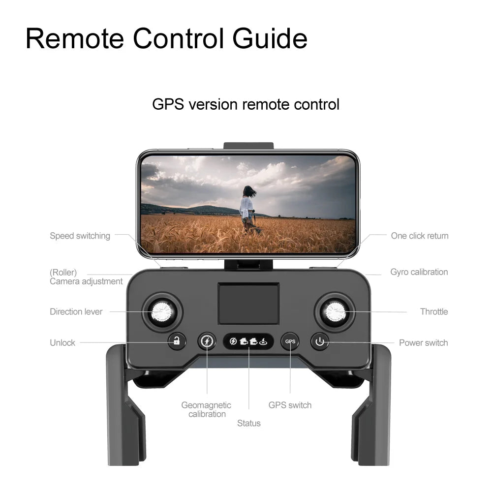 New V168 Drone Professinal Three Camera 8K Wide Angle Optical GPS Localization Four-way Obstacle Avoidance Quadcopter For XIAOMI