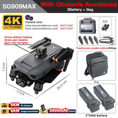 ZLL SG909 SG909MAX Professional Drone With 4K Camera GPS 3-Axis Gimbal 360 Obstacle Avoidance Touch Screen FPV Brushless RC Dron