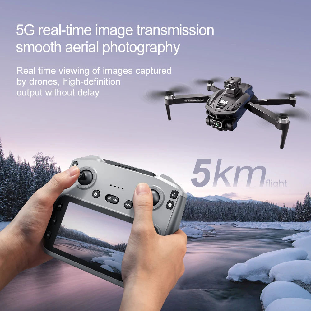 2025 V168 Pro MAX GPS Drone 8K Professional HD Camera 5G WIFI FPV 360° Obstacle Avoidance Brushless Large Screen RC Quadcopter