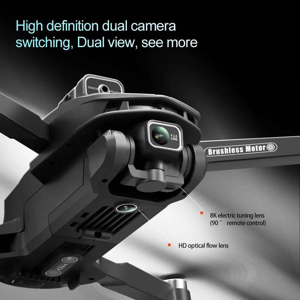 2025 V168 Pro MAX GPS Drone 8K Professional HD Camera 5G WIFI FPV 360° Obstacle Avoidance Brushless Large Screen RC Quadcopter