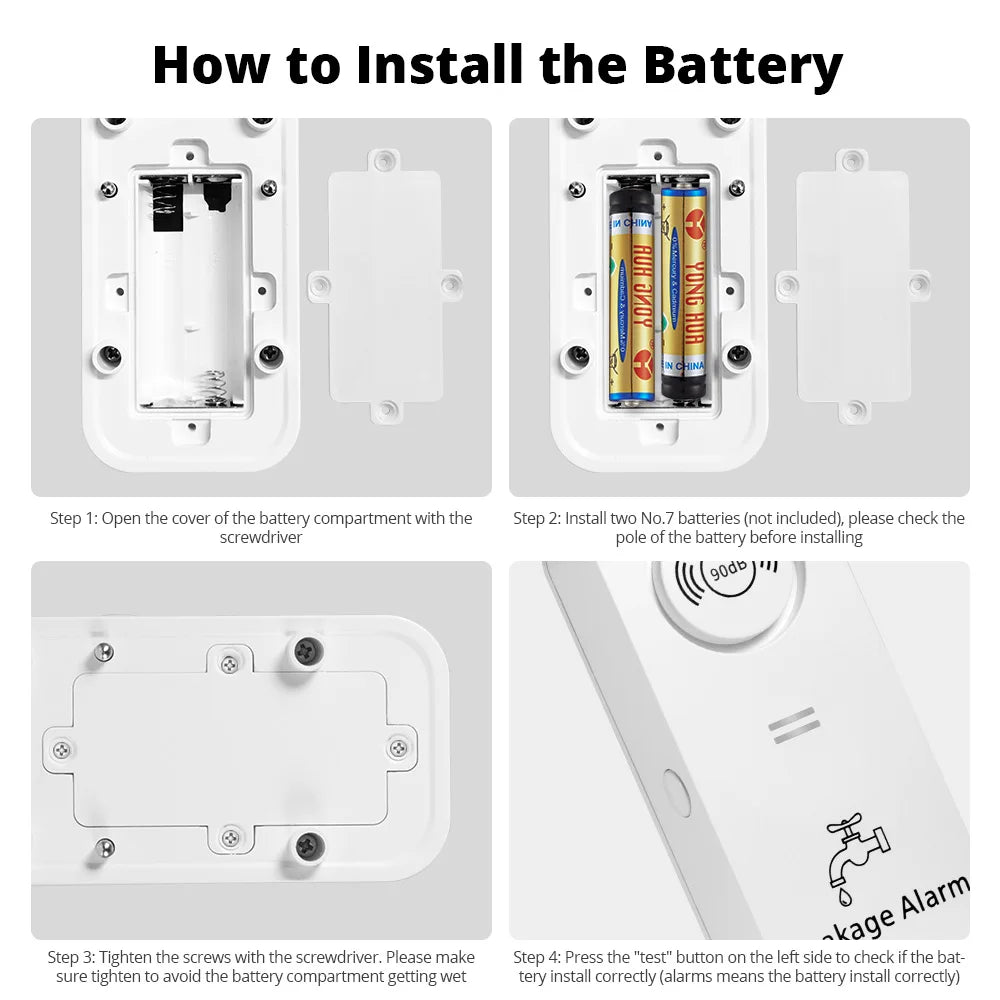 Detektor wycieku wody KERUI 90db Bezprzewodowy czujnik wody współpracujący z systemem alarmowym KERUI Monitorowanie alertów o wyciekach Wyciek i kapanie