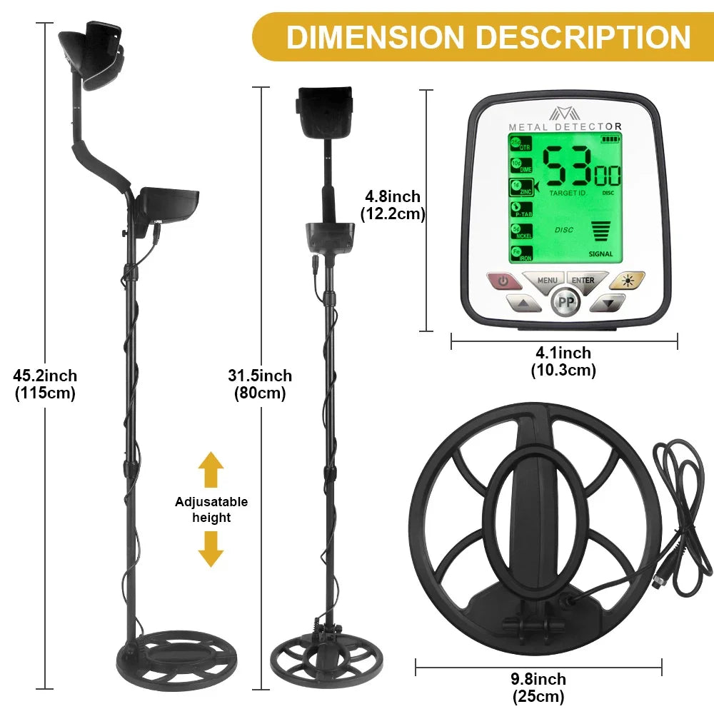 MD-5032 Newest Metal Detector Metal Detecting Pinpoint Waterproof Search Coil High Performance Underground Treasure Hunter