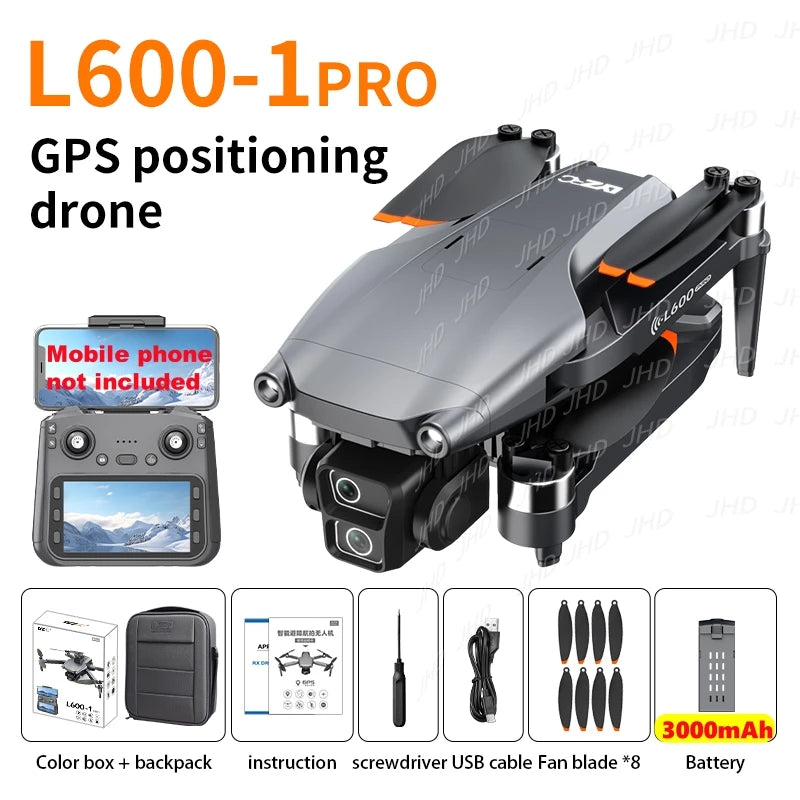 Dron JHD LYZRC L600-1 PRO GPS 25fps HD Podwójna kamera EIS 360 Omijanie przeszkód Zdalne sterowanie z ekranem Dron L600-1 Pro