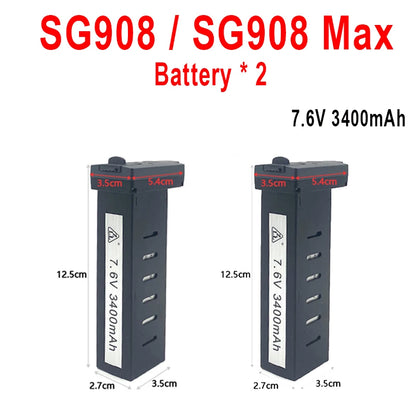 ZLL Dron SG906 Max2/Max1/Max Battery SG908 PRO/Max Drone Battery 7.6V 3400mAh/5000mAh Large Capacity SG906 Drone Accessories