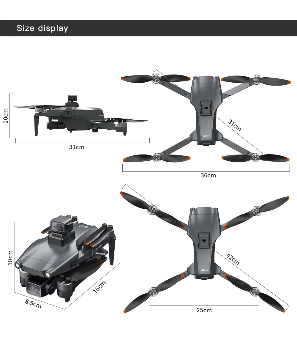 LYZRC L600 PRO MAX 3KM GPS Profesjonalny dron 4K HD Podwójna kamera 3-osiowy gimbal 360° Omijanie przeszkód Bezszczotkowy quadrocopter Zabawka