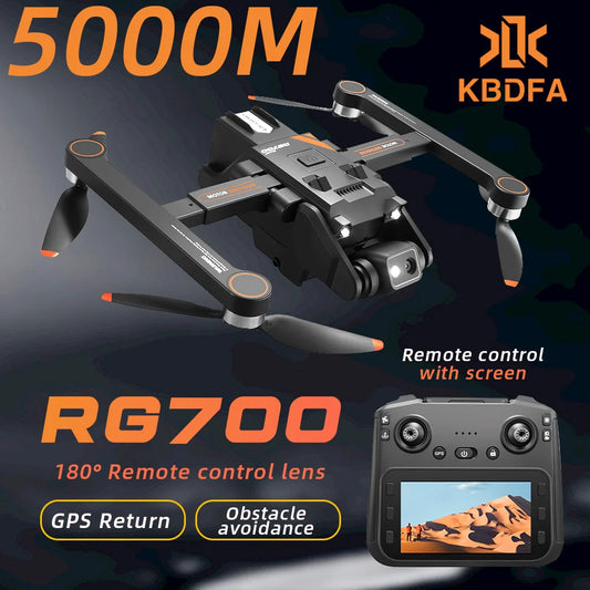 RG700 GPS Drone 8K Professional HD Dual Camera 5G Wifi Omijanie przeszkód Bezszczotkowy składany quadrocopter RC Odległość 2KM Drony