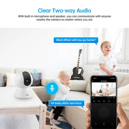 KERUI 4K 8MP Tuya Smart Mini WiFi Kamera IP Automatyczne śledzenie wideo Bezpieczeństwo domowe Nadzór Kot Zwierzęta Pies Kamera Baby Monitor