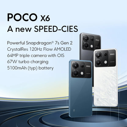 Xiaomi POCO X6 5G - Teléfono Inteligente Snapdragon® 7s Gen 2 6.67" 1,5K Flow AMOLED 120Hz Cámara 64MP 5000mAh Charger 67W