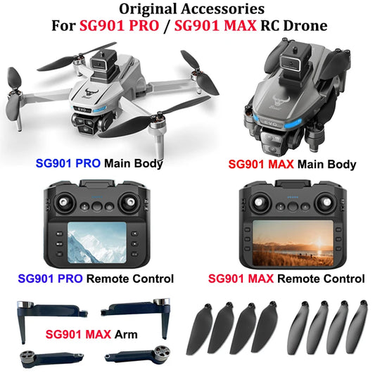 ZLL SG901 MAX Main Body / Remote Control / Arm / Propeller Quick Release Props Blade SG901 PRO Dron Spare Parts Toys Accessories