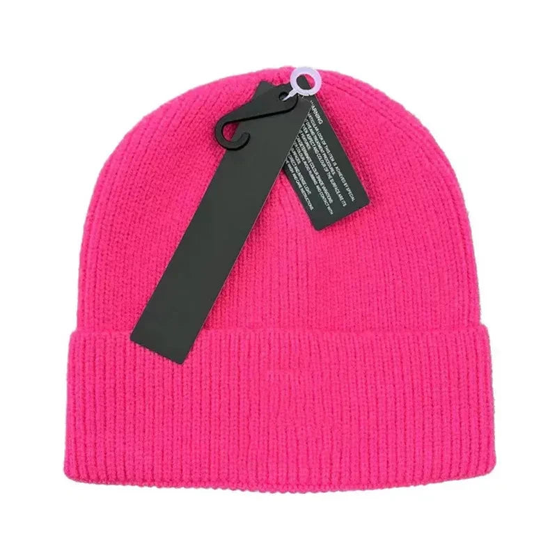 New Knitted Hat Women Trendy Autumn Winter Warm Knitted Hat With Original Logo Couple's Warm Ski Windproof Hat Fashion Headgear