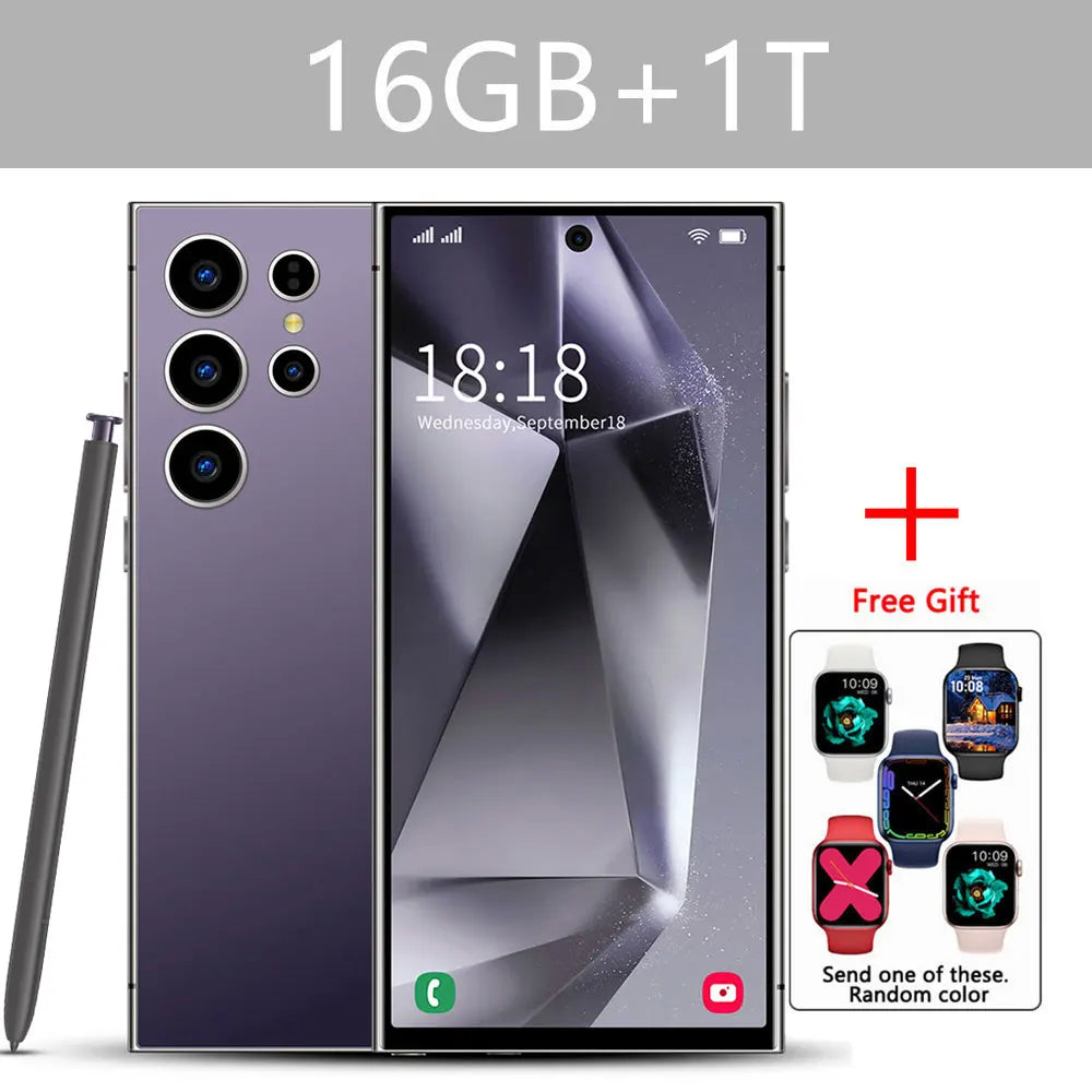 Nowe telefony komórkowe S24 Ultra 7.3HD Wersja globalna 4G 5G Oryginalny smartfon Dual SIM Android 14 Telefon komórkowy 7800mAh Telefony komórkowe