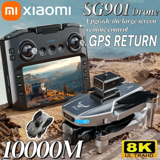 Xiaomi NOWY SG901 MAX GPS Dron Profesjonalny 8K Powietrzny Omijanie Przeszkód Z Dużym Ekranem Zdalnego Sterowania Składany Bezszczotkowy Dron