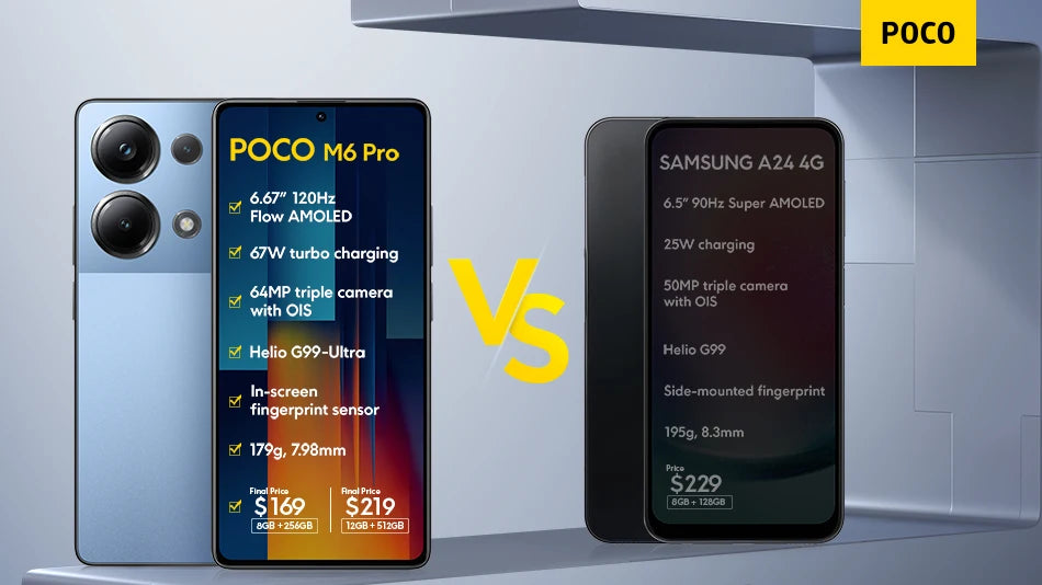 POCO M6 Pro 4G Global Version Smartphone Helio G99 Ultra 120Hz Flow AMOLED 64MP Triple Camera with OIS 67W turbo charging