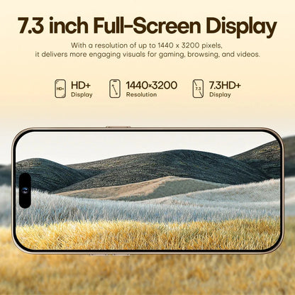 Brand New Original 16GB+1TB For Smartphone 7.3 inch i16 Max Full Screen 4G 5G Cell Phone 8000mAh Mobile Phones Global Version