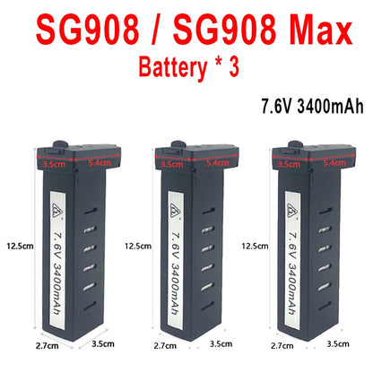 ZLL Dron SG906 Max2/Max1/Max Battery SG908 PRO/Max Drone Battery 7.6V 3400mAh/5000mAh Large Capacity SG906 Drone Accessories