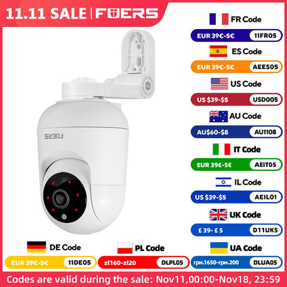 Kamera FUERS 4K 8MP WiFi IP z regulowanym uchwytem Tuya Smart Home Security Bezprzewodowa kamera monitorująca Baby Monitor Mini Cam